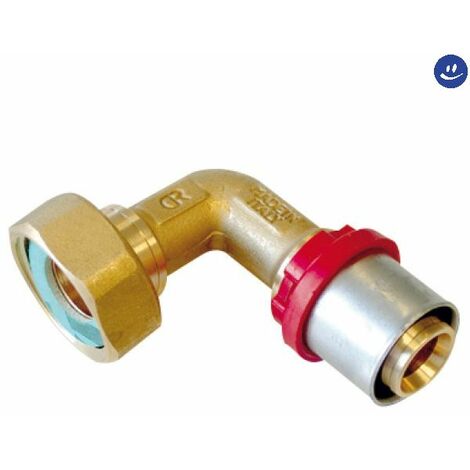 Raccordo curvo femmina con girello per tubo multistrato a pressare modello al-cobrapex 3/4 ø20 TIEMME