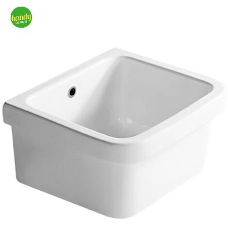 Vasca lavatoio pilozzo a parete in ceramica bianca cm 60x45 Handyfaidate