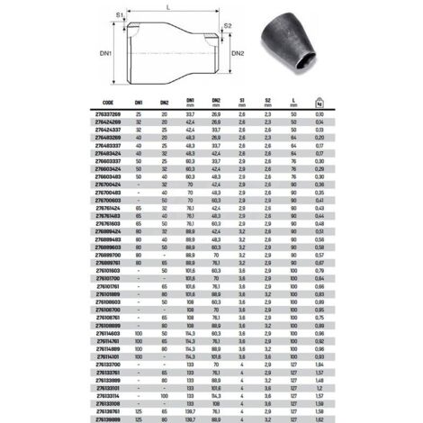 Riduzione concentrica ø48,3 x 42,4 in acciao a saldare 276483424