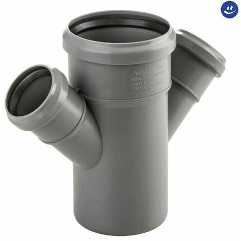 Braga ridotta doppia 45° ad innesto in pp con guarnizione serie ed tech ø90/50/50 WAVIN