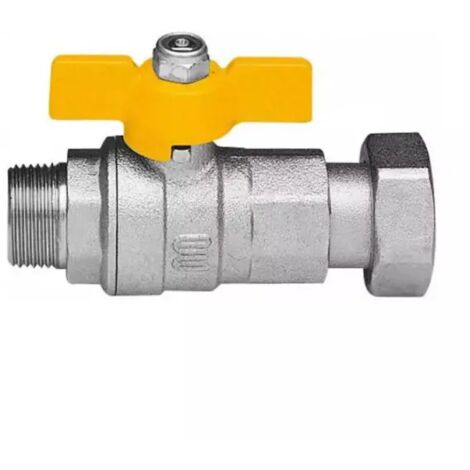 Valvola arresto a sfera in ottone con farfalla per gas maschio dado girevole 3/4" x 3/4" ENOLGAS