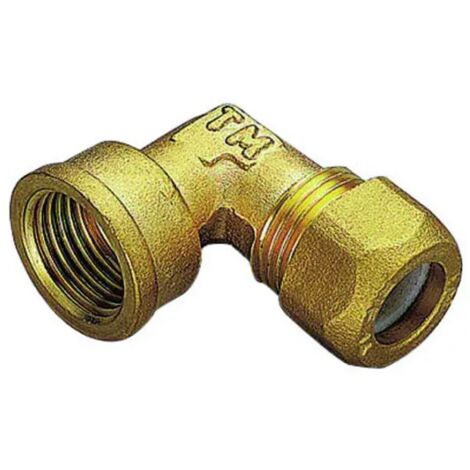 Raccordo curvo femmina con ogiva in ptfe per tubo rame serie 1205 3/4" ø14 TIEMME