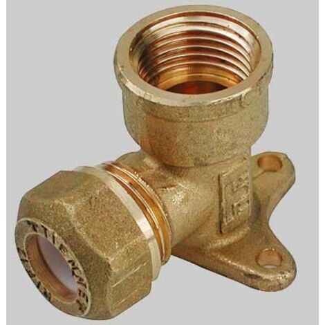 Raccordo curvo femmina flangiato con ogiva in ptfe per tubo rame serie 1256 1/2" ø14 TIEMME