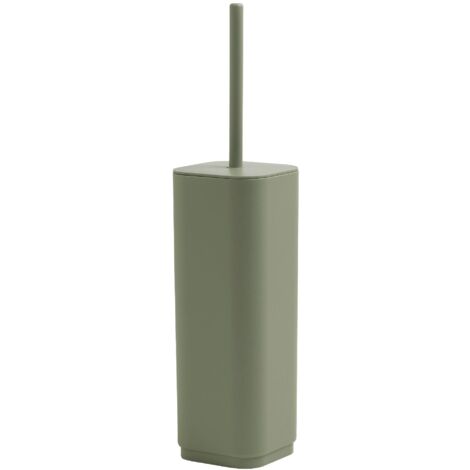 GEDY Scopino WC Seventy Ekoplà, Scopettino Bagno Realizzato con Materiale Riciclato, Colore Verde Salvia, 9x9x38,8cm, Made in Italy