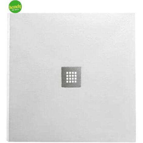Piatto doccia quadrato in marmoresina bianco modello stone free h2,8 cm 80x80 BARBOTTINA