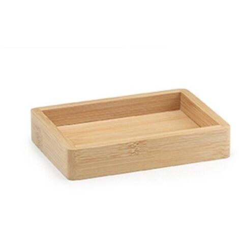 Porta sapone da appoggio in bambu modello bonnie dim. cm (lxpxh): 13,4x9,6x2,5  - legno naturale GEDY
