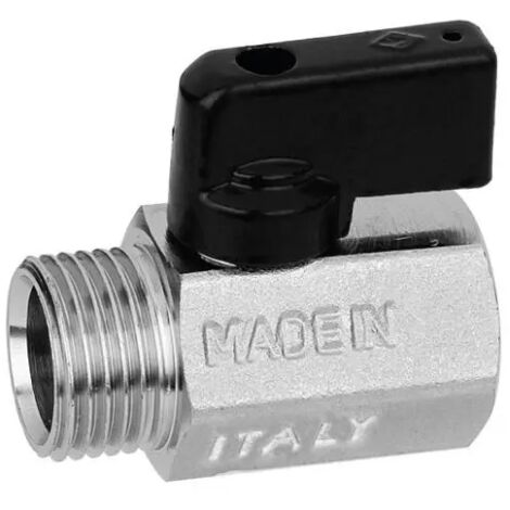 Valvola arresto a sfera mignon in ottone con leva maschio femmina 1/2" BUGATTI