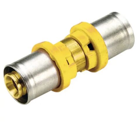 Raccordo diritto intermedio ridotto per tubo multistrato a pressare per gas serie 2651 ø20x2 - ø16x2 TIEMME
