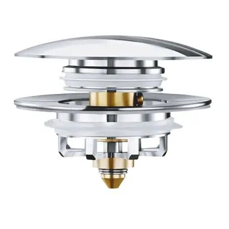 Tappo Scarico Click Clack 68 Mm In Ottone Per Lavabo - Colori Vari Con Filtro Anticapelli - 2