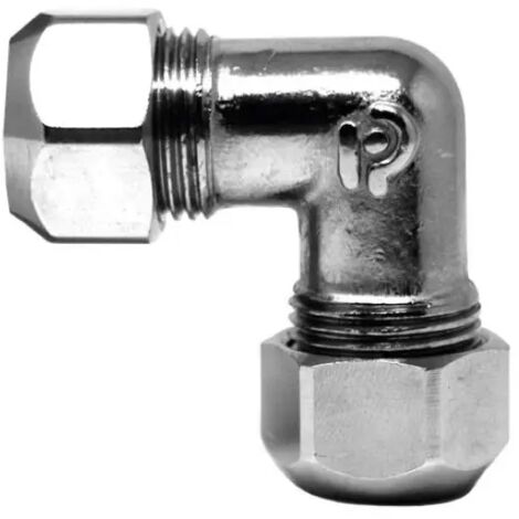 Raccordo curvo intermedio a tenuta ptfe per tubo rame cromato serie 6904 Ø12 x Ø12 RINALDI E PETTINAROLI