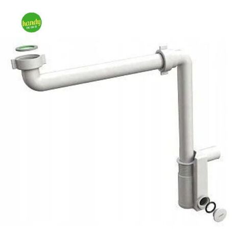 Sifone scarico in polipropilene pp senza piletta per lavabo o bidet con ispezione laterale modello murales salvaspazio 1"1/4 x ø32 - con ispezione BONOMINI