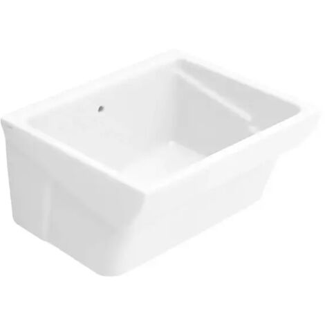 Vasca lavatoio da appoggio in ceramica bianca modello messico 60 cm 60x50 - senza sponda CERAMICA DOLOMITE