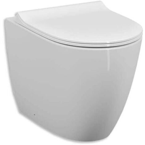 Vaso wc a terra filo parete in ceramica bianca serie sento vaso filoparete con sistema rimfree VITRA