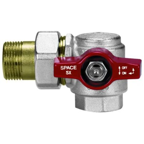 Valvola a sfera a squadra in ottone con verso sinistro a presa frontale modello space 1/2" EFFEBI