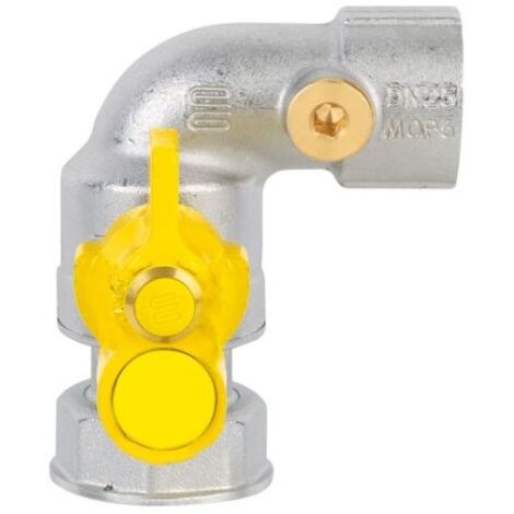 Valvola arresto a sfera in ottone a squadra con farfalla e presa pressione per gas femmina femmina 3/4" ENOLGAS