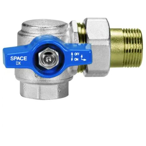Valvola a sfera a squadra in ottone con verso destro a presa frontale modello space 1/2" EFFEBI