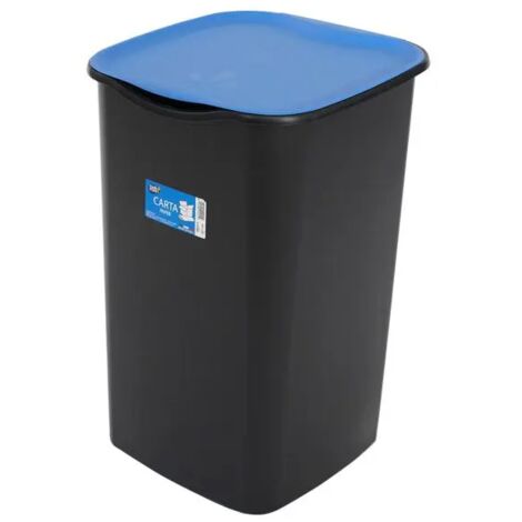 Pattumiera riciclo plastica blu nero 53x37x36 cm Belli e Forti