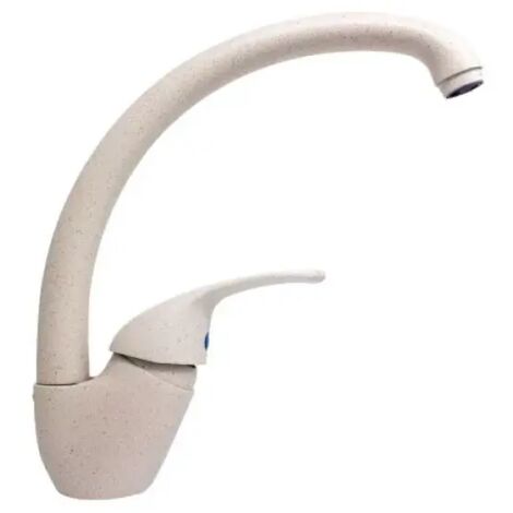 Rubinetto miscelatore monocomando granito avena per lavello con canna alta snodata fusa serie kappa granito avena 3/8" EURORAMA