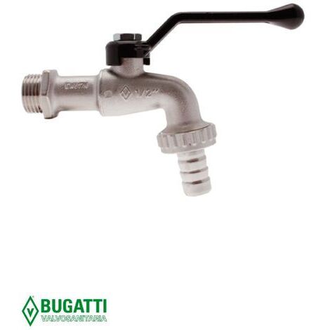 Art. 83 RUBINETTO CURVO A SFERA, IN OTTONE CON PORTAGOMMA E MANIGLIA A FARFALLA - Bossini Valves