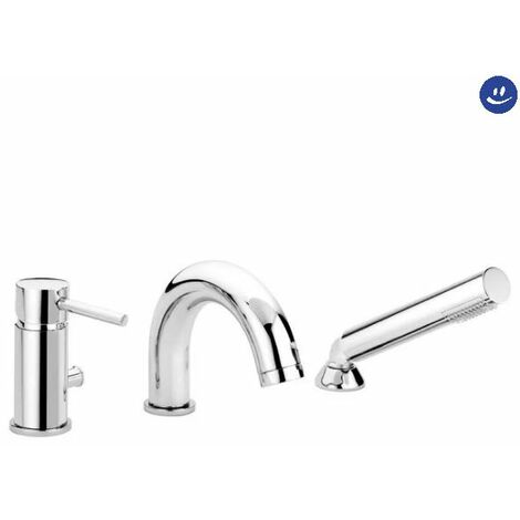 Rubinetto miscelatore monocomando cromato bordo vasca c/doccia estraibile serie stick 3/8 PAFFONI