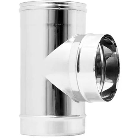 Raccordo a tee 90° maschio centrale monoparete acciaio inox aisi 304 ø120 EUROPROFIL