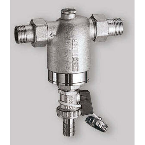 Filtro autopulente cromato maschio maschio e attacco manometro 1/2" FAR