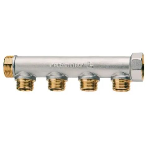 Collettore lineare in ottone per riscaldamento maschio femmina 1"x 1/2 2 vie ITAP