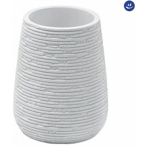 Misure 11,6X8X8 cm G-Marika 2 Anni di Garanzia Porta spazzolino in Ceramica Gedy Bianco Unica Design R&S Bagno 
