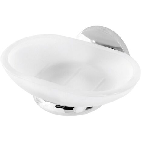 Portasapone da parete serie Bora, vetro e acciaio cromato FERIDRAS