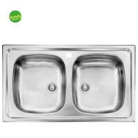 Lavello da incasso in acciaio inox 2 vasche modello mondial cm.86x50 profonditÀ vasca: 15 cm HIDROS