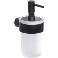 Dosa sapone da parete in ottone nero opaco e vetro modello pirenei dim. cm (lxpxh): 6,9x9,1x15,4 - nero opaco GEDY