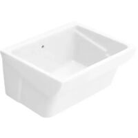 Vasca lavatoio da appoggio in ceramica bianca modello messico 60 cm 60x50 - senza sponda CERAMICA DOLOMITE