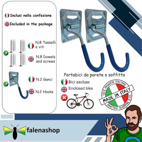 Supporto Gancio Da Muro Per Bici Bicicletta Fino A 25 Kg - Foto 3