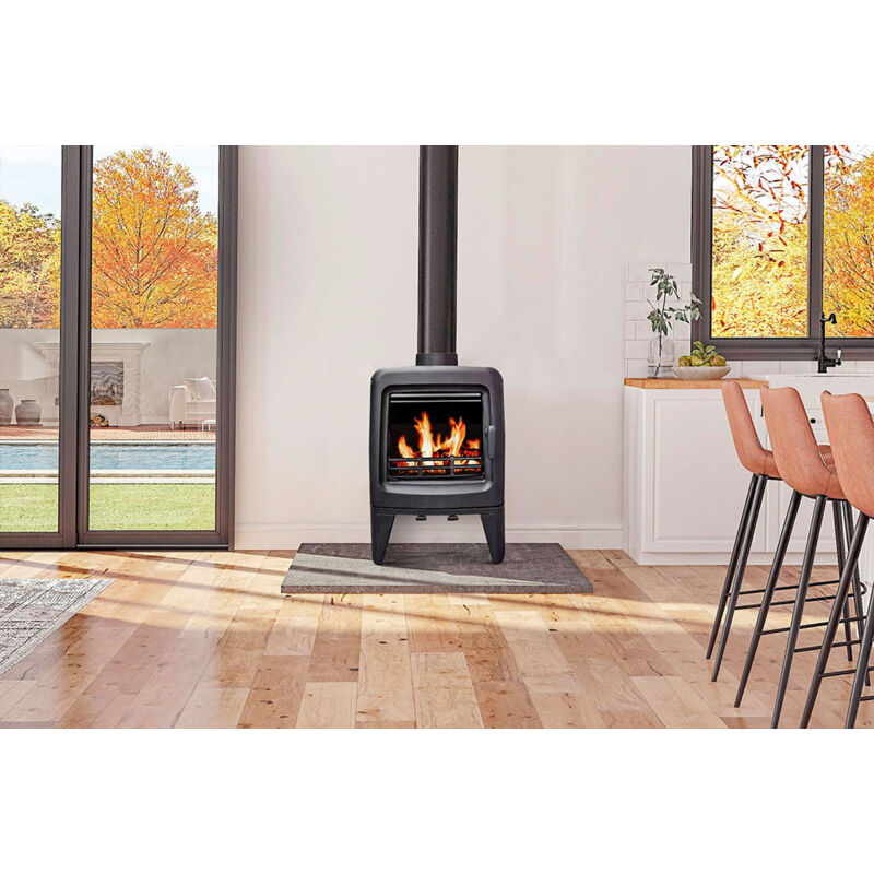 Poêle à bois raccordable en fonte - FUNDICIO Ina 5 kW