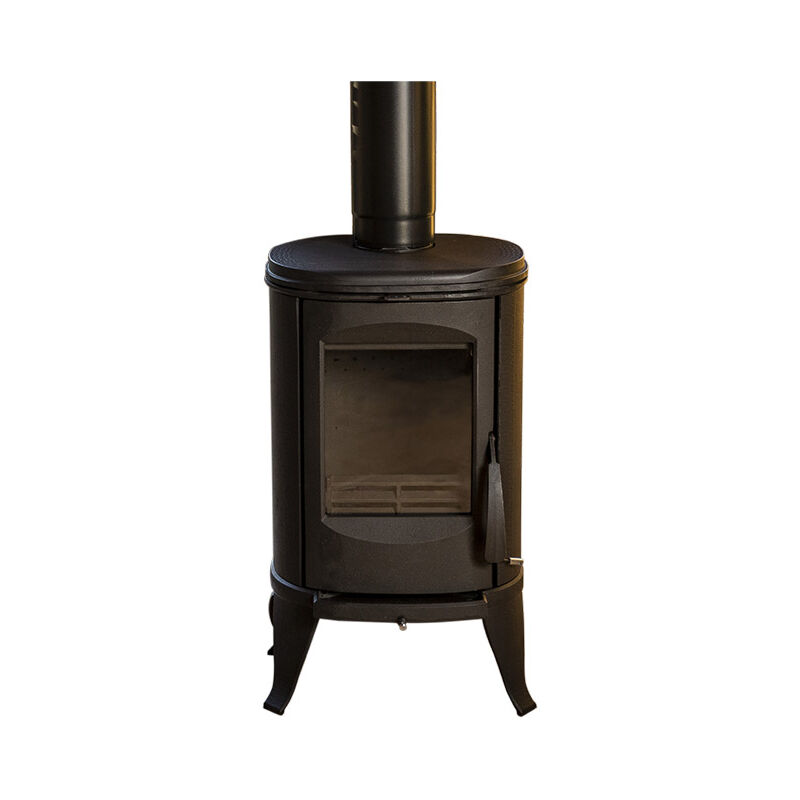 Poêle à Bois FUNDICIO INA – Fonte, 5 Kw, Chauffage 45m²/100m³, Triple Combustion