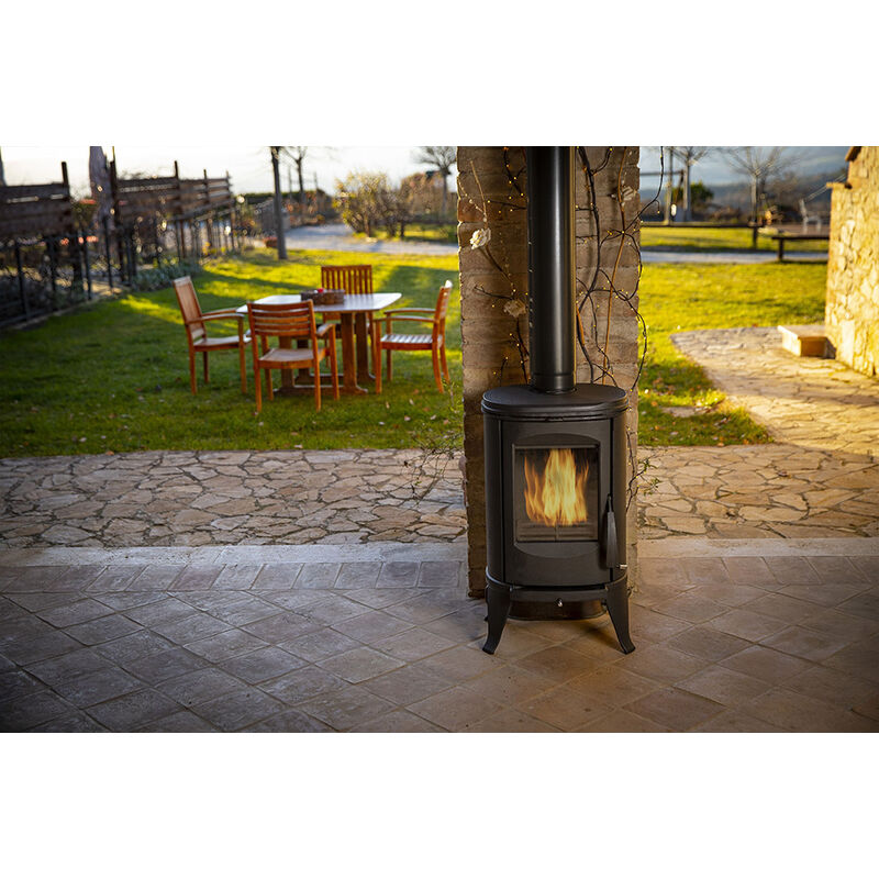 Poêle à Bois FUNDICIO INA – Fonte, 5 Kw, Chauffage 45m²/100m³, Triple Combustion