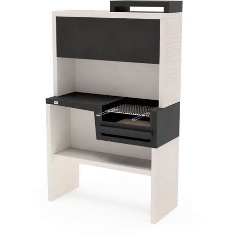 Barbecue fixe à bois et charbon – Modèle PLANO PLEGADO COMPLET – Dimensions 118 x 50 x 190 cm – Acier robuste pour extérieur