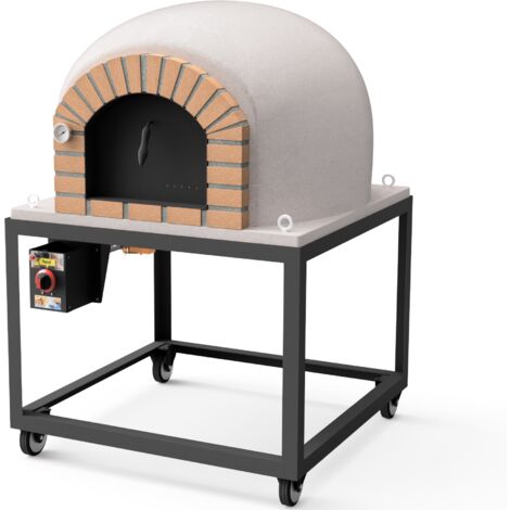 MOVELAR - Four à Bois d'Extérieur en Pierre STROMBOLI (Blanc - 100 x 100 x 157 cm) – Four à Bois Isolé, Idéal pour Pains et Pizzas