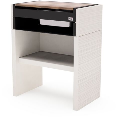 TUOZI - Module avec évier sur base VENIT FLEX O pour Barbecue en Béton Préfabriqué (Blanc - 78 x 47 x 47 cm) - Usage Extérieur