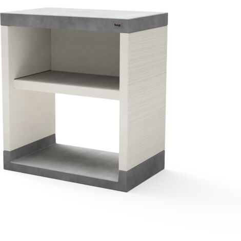 TUOZI - Module Stand PLAN/VENIT 1 pour Barbecue en Béton Préfabriqué (Blanc, Gris - 78 x 47 x 47 cm) - Usage Extérieur