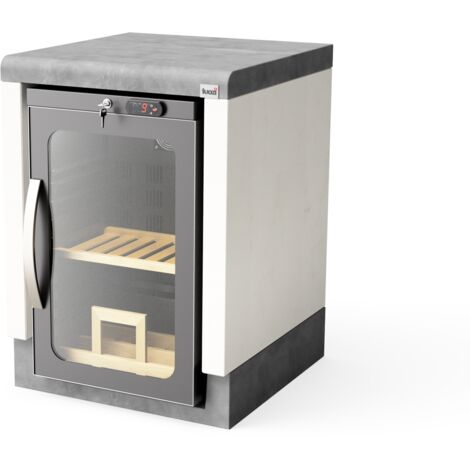 TUOZI - Module Stand RÉFRIGÉRATEUR 61 pour Barbecue en Béton Préfabriqué (Blanc, Gris - 61 x 63 x 63 cm) - Usage Extérieur (1/4)