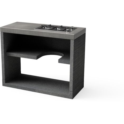 TUOZI - Module de support pour plans de travail KITAWAY GAS pour Barbecue en Béton Préfabriqué (Blanc, Gris - 84 x 63 x 63 cm) - Usage Extérieur