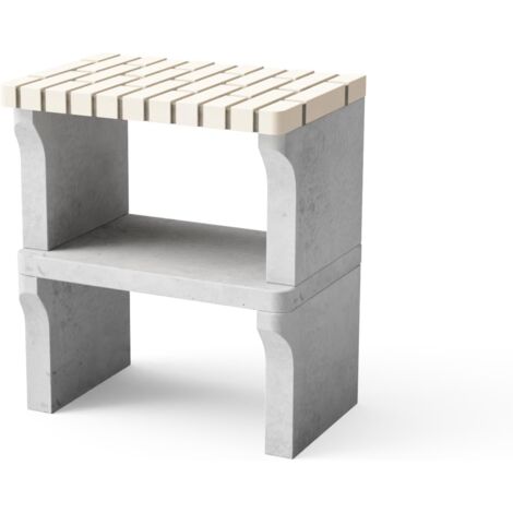 MOVELAR - Nouveau tréteau latéral du module Iberia pour Barbecue en Béton Préfabriqué (Beige, Gris - 70 x 47 x 47 cm) - Usage Extérieur