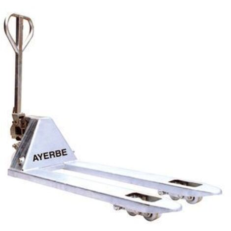 Transpalette galvanisé 2500 kg Ayerbe 580455 avec roues et galets en nylon (1/3)