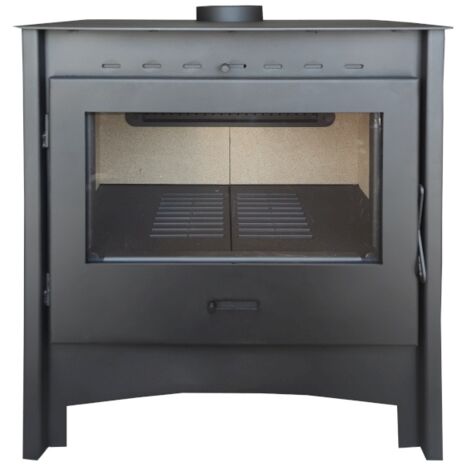 MF - Poêle à Bois Lara 13,4 kW en Acier avec Foyer Panoramique, Chambre en Vermiculite et Vitre Céramique Propre – Haute Efficacité et Faibles Émissions (1/5)