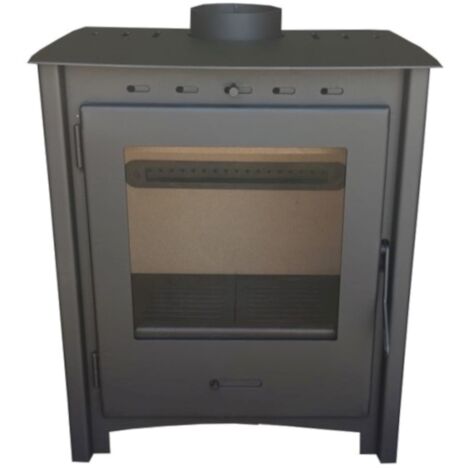 MF - Poêle à Bois Greta 12 kW en Acier avec Chambre en Vermiculite et Vitre Céramique Propre – Combustion Efficace et Faibles Émissions (1/5)