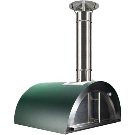 MF - Four à bois extérieur pour pizzas et pain modèle Chef Junior vert pour usage au jardin