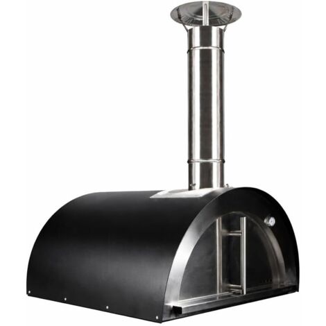 MF - Four à bois extérieur pour pizzas et pain modèle Chef Junior noir pour usage au jardin