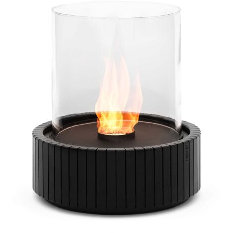 MF - Cheminée bioéthanol de table portable Lotus 2,5 kW avec verre de protection