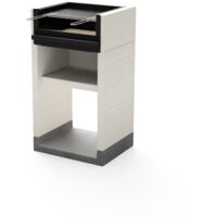 TUOZI - Barbecue fixe pour bois et charbon modèle VENIT FLEX (Gris/Blanc - 59 x 47 x 106 cm) REF: T00172 - Compact et efficace